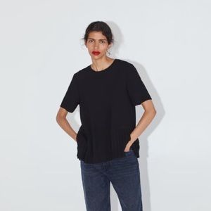 Zara Pleated Hem Top